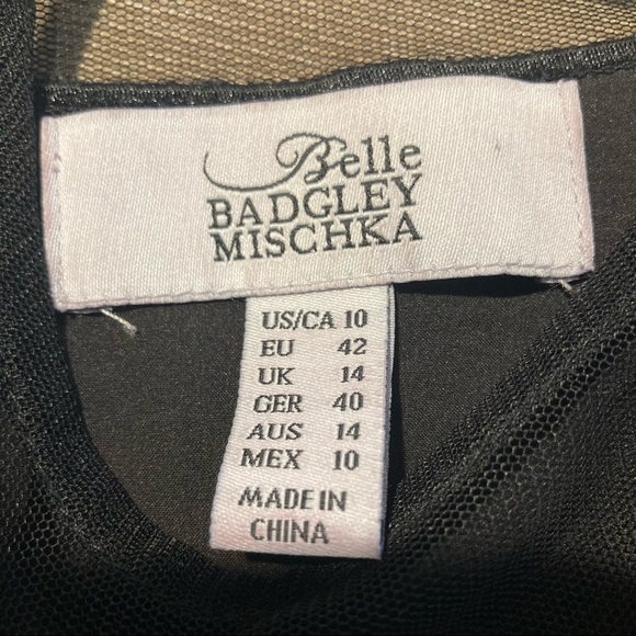 BELLE BY BADGLEY MISCHKA Sz 10 Floral and Mesh A-Line  Zipper Closure Dress - Picture 11 of 14